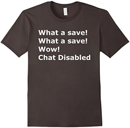 Men's What a Save! Wow! Chat Disabled! Video Game Soccer Shirt Large Asphalt