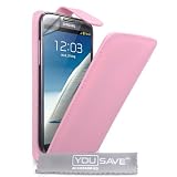Samsung Galaxy Note 2 Tasche Galaxy Note 2 Licht Rosa PU Leder Flip H�llevon "Yousave Accessories�"