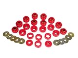 Prothane 1-105 Red Body Mount Bushing Kit for CJ5, CJ7, CJ8, YJ and TJ – 22 Piece