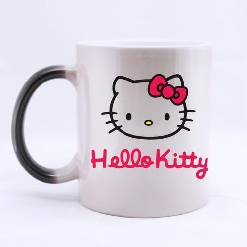 2buymore Mug Hello Kitty 11 OZ Morphing Mug Heat Sensitive Color Changing 100% Ceramic Coffee/Tea Cup Morphing Mugs