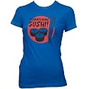 Konnichiwa Sushi Ladies Fine Jersey T-Shirt, Royal Blue, S
