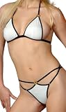 SpicySpot 2PC Sexy Thong Bikini Set, White