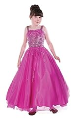Toddler Crystals Sequined Lace Crystal Organza Floor Length Pageant Dress 