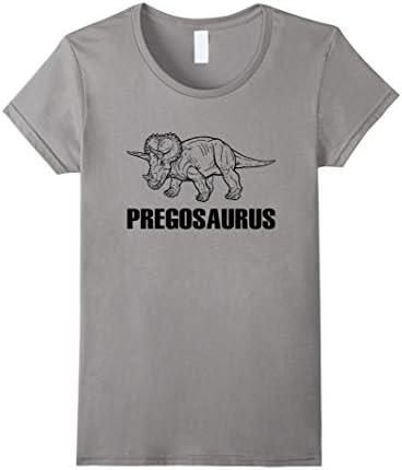 Women's Pregosaurus Maternity T-Shirt, Funny Pregnancy Shirts XL Slate