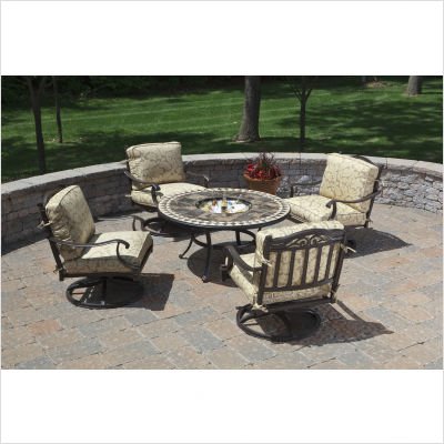 cast forza aluminum round beverage cooler firepit chat
