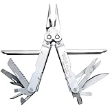 SOG Specialty Knives & Tools S60N-CP PowerLock Multi-Tool with Half-Serrated Steel Blade and Nylon Sheath, 22-Tools Combined, Satin Finish