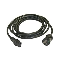Interpower 86610710 North American Hospital Grade Cord Set, NEMA 5-15 Plug Type, IEC 60320 C13 Connector Type, Black, 10A Amperage, 125VAC Voltage, 3m Length