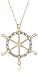 10k Yellow Gold Diamond Ship's Wheel Pendant (1/10 cttw, J Color, I3 Clarity), 18