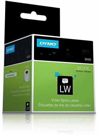 DYMO 30325 LabelWriter Self-Adhesive Video Tape Spine Labels, 3/4- by 5 7/8-inch, White, Roll of 75, 2-Pack Model: 30325