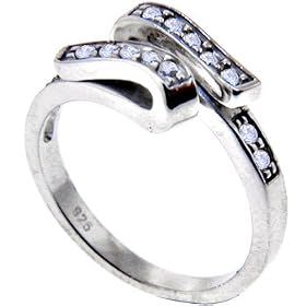 925 Sterling Silver Cubic Zirconia SWIRL Toe Ring