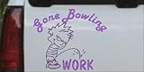 IMAGE OF 6in X 7.1in Purple -- Gone Bowling Pee On Work Decal Sports Car Window Wall Laptop Decal Sticker