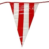 Fun Express - 100 Foot Red and White Pennant Banner - Carnival Banner