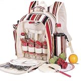 Caribbean Stripe Picnic Backpack for 4