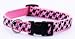 Small Pink/Black Houndstooth Dog Collar: 5/8