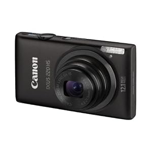 Canon IXUS 220 HS Digitalkamera (12 Megapixel, 5-fach opt. Zoom, 6,9 cm (2,7 Zoll) Display, Full HD, bildstabilisiert) schwarz