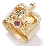 14K Gold Bold Artistic Crown Charm Ring