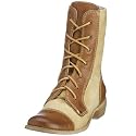 Candice Cooper Stiefelette Glattleder/Leinen, braun/beige