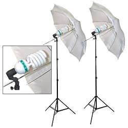 PBL PHOTO STUDIO FLUORESCENT LIGHT KIT VIDEO LIGHTING PHOTOGRAPHY 850 WATTS WITH UMBRELLAS Steve Kaeser Photographic Lighting