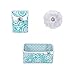 Lockerlookz/Roomlookz™ Acrylic Magnetic Aqua Bin, Aqua Poppy Caddy, and Jeweled Peony Flower Magnet Limited Edition (Set of 3) (Aqua)