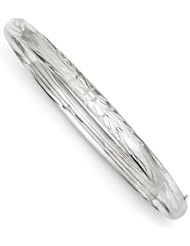 14k 3/16 White Gold Florentine Baby Bangle Bracelet, Best Quality Free Gift Box Satisfaction Guaranteed