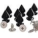 RUBYCA 12MM 20 Sets Metal Tree Spikes and Studs Metallic Screw-Back for DIY Punk Leather-Craft Black