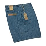 Savane Side Elastic Cargo Shorts - DENIM