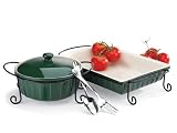 Mayfair & Jackson 5 Piece Spruce Stoneware Buffet Set with Stand 5154SPC