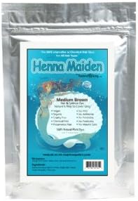 Henna Maiden MIRACULOUS MEDIUM BROWN Hair &amp; Eyebrow Color: 100% Natural &amp; Chemical Free