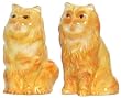 Ceramic Pottery Persian Yellow Cat Salt and Pepper Shakers 3.75"H Two Sets
