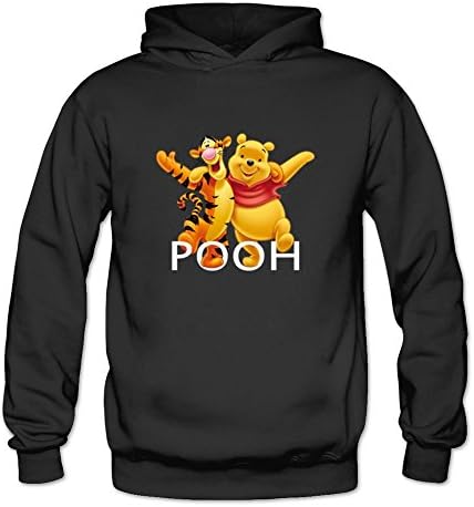 POWEB Women's Winnie The Pooh Logo Hoodie Sweatshirt Black L