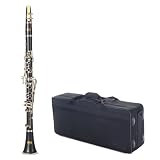 Barcelona 200 Series B-Flat Clarinet with Case, Polishing Cloth, Gloves, and Cork Wax - Black