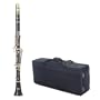 Barcelona 200 Series B-Flat Clarinet with Case, Polishing Cloth, Gloves, and Cork Wax - Black