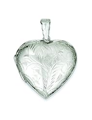 Sterling Silver Fancy Heart Locket Jewelry 42mm
