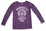 ワンピース ルフィボーダーロングスリーブ Tシャツ パープル Girs FREE