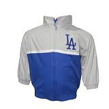 MLB Los Angeles Dodgers Baby / Infant Athletic Zip-Up Coat / Jacket with Embroidered Logo - Blue & Grey (Size: 3-6)