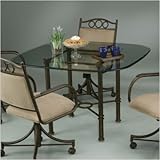 Castlewell Glass Dining Table in Autumn Rust Table Top: 42" Round Glass