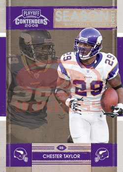 2008 Playoff Contenders Season Tickets Football Card # 57 Chester Taylor - Minnesota Vikings - NFL Trading Card in Protective Display Case!