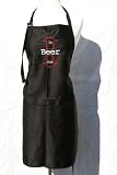 Black Embroidered Apron Beer - in and out