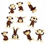Monkey Figures - 10 Tiny Plastic Monkey Figures - Party Favors