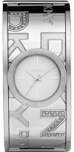 DKNY Logo Cuff with Glitz Silver Dial Women's watch #NY8249