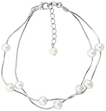 7.5 Natural 6 mm and 5 mm Cultured Freshwater Pearl / Sterling Silver Bracelet with 1.25 Extension.