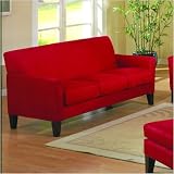 Petite Sofa in Red Microfiber