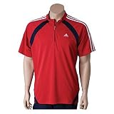 Mens Adidas Resp. Court Theme Polo - University Red/Dark Navy/White