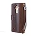 LG G4 Case, ACEABOVE® [Stand Feature] LG G4 Wallet Case **NEW** [Book Cover Case] [Dark Brown] - Premium Genuine Leather Wallet cover with Hand Strap - LG G4 Leather Case with STAND Flip Cover and Credit Card ID Holders for LG G4 2015 Model
