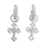 Sterling Silver Symbol of The Cross Sentimental Expressions Earrings