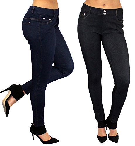 Enimay Women's Jean Look Jeggings Tights Spandex Leggings Yoga Pants