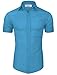 Tom's Ware Mens Casual Slim Fit Short Sleeve Button Down Shirt
