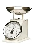 Premier Housewares 3 kg Retro Style Kitchen Scale with Stainless Steel Bowl, White