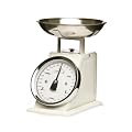 Premier Housewares 3 kg Retro Style Kitchen Scale with Stainless Steel Bowl, White