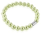 Green Magnetic Beads 7.5  Bracelet with Magnetic Clasps